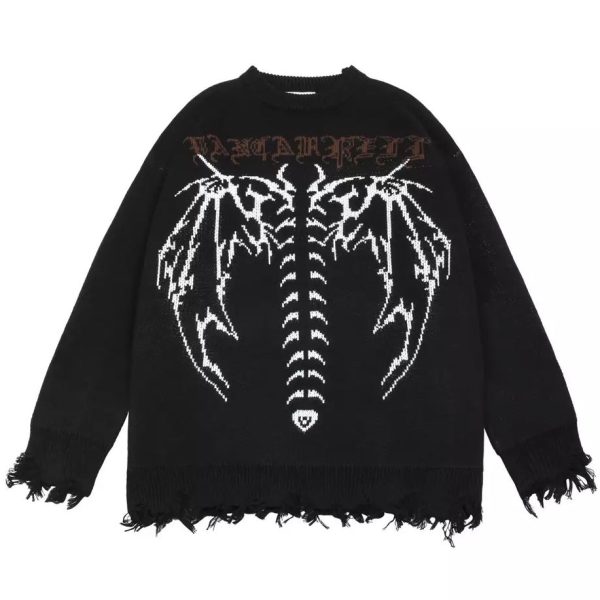 Dragon Skeleton X-Ray Distressed Sweatshirt